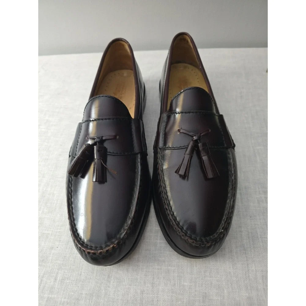 Brass Boot Walking Gloves Men's Burgundy Tassel Loafers Dress Shoes Size 9.5